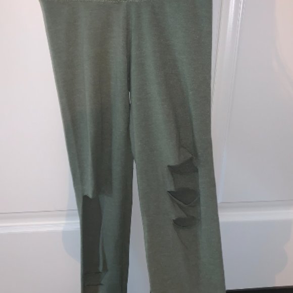 Olive Green Aerie Ripped Leggings - Picture 2 of 4